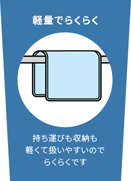 持ち運びも収納も軽くて扱いやすいのでらくらくです