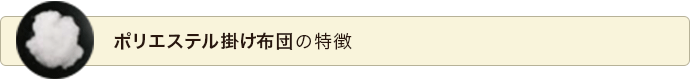 ポリエステル掛け布団の特徴