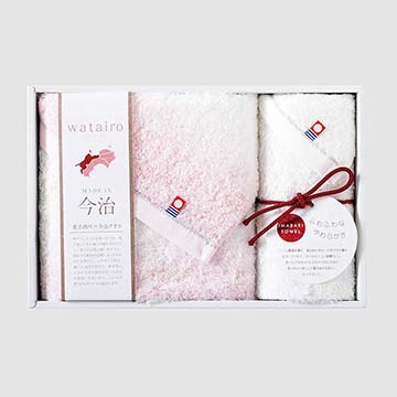 【母の日キャンペーン対象商品】【のし・包装対応可】watairo フェイスタオル1枚ウォッシュタオル１枚セット