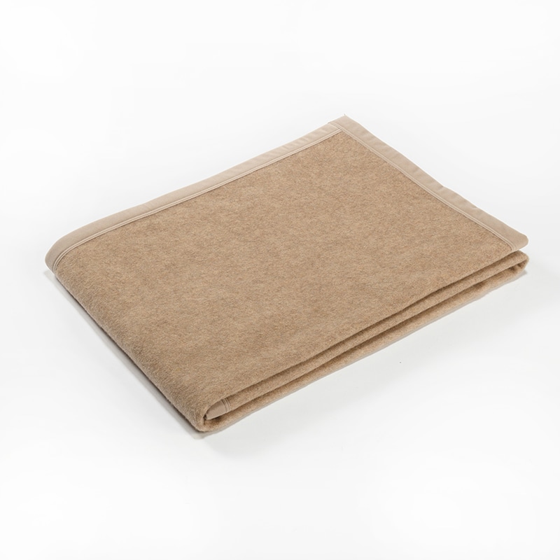 カシミヤ毛布:ベージュ シルクピローケース:ゴールド