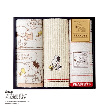 【母の日キャンペーン対象商品】【SNOOPY　スプリングキャンペーン】【のし・包装対応可】ピーナッツ タオルギフト フェイスタオル２枚 ウォッシュタオル１枚