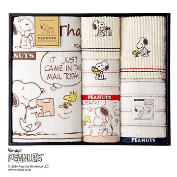 【母の日キャンペーン対象商品】【SNOOPY　スプリングキャンペーン】【のし・包装対応可】ピーナッツ タオルギフト バスタオル１枚 フェイスタオル２枚 ウォッシュタオル３枚