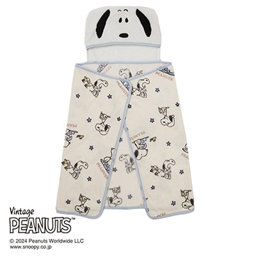 【SNOOPY　スプリングキャンペーン】ピーナッツ フード付きブランケット