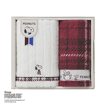 【母の日キャンペーン対象商品】【SNOOPY　スプリングキャンペーン】【のし・包装対応可】ピーナッツ タオルセット フェイスタオル1枚 ウォッシュタオル1枚