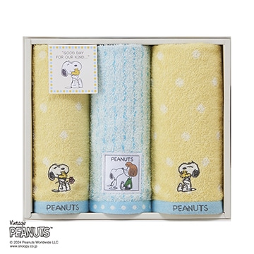 【母の日キャンペーン対象商品】【SNOOPY　スプリングキャンペーン】【のし・包装対応可】ピーナッツ タオルセット フェイスタオル1枚 ウォッシュタオル2枚