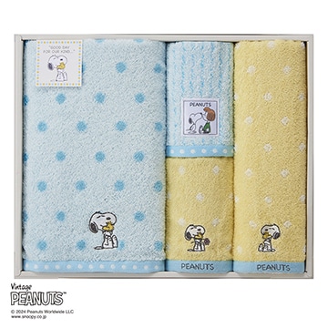 【母の日キャンペーン対象商品】【SNOOPY　スプリングキャンペーン】【のし・包装対応可】ピーナッツ タオルセット バスタオル1枚 フェイスタオル1枚 ウォッシュタオル2枚