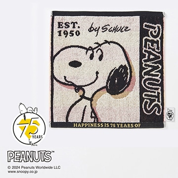 【SNOOPY　スプリングキャンペーン】ピーナッツ ウォッシュタオル＜75周年記念アート＞