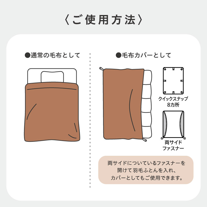 スリーピュア カバーにもなる毛布