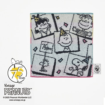 ピーナッツ ミニタオル<75周年記念アート>【クリスマスキャンペーン】【SNOOPYウィンターキャンペーン】