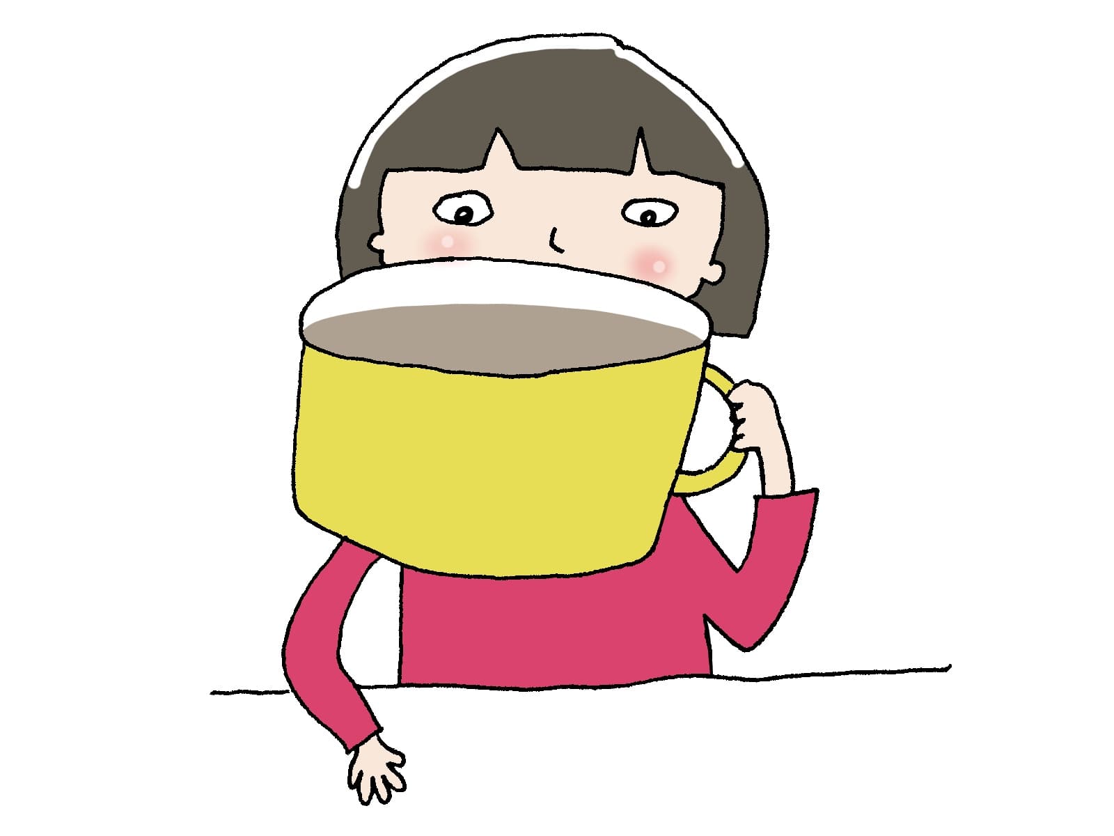 コーヒーをのむガール
