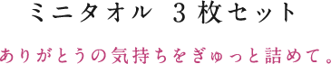 ミニタオル 3枚セット／ありがとうの気持ちをぎゅっと詰めて。