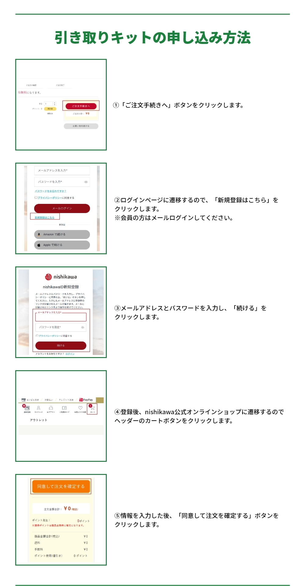 引き取りキットの申し込み方法