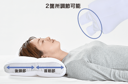 後頭部側・首元側の2箇所を調節イメージ写真