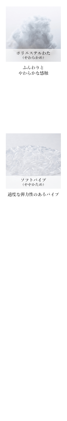 素材イメージ（ポリエステルわた（やわらかめ）／ミニパイプ（ふつう））