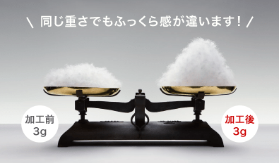 同じ重さでもふっくら感が違います！