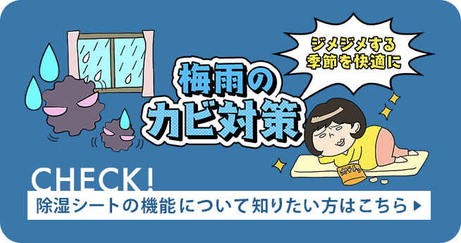 梅雨のカビ対策 除湿シートの使い方について知りたい方はこちら